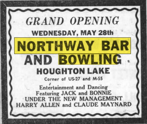 Northway Lanes (Northway Bar and Bowling) - May 26 1958 Opening